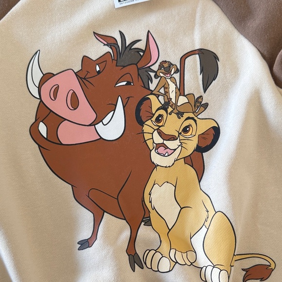 NWT H and M Disney Tan & Cream Lion King Fleece Sweatshirt and Joggers Set - Picture 2 of 5